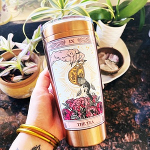 The Tea Tarot Card Tumbler, Occult spill tea tarot card tumbler, The Tea Tarot tumbler, Spill the tea tarot card tumbler