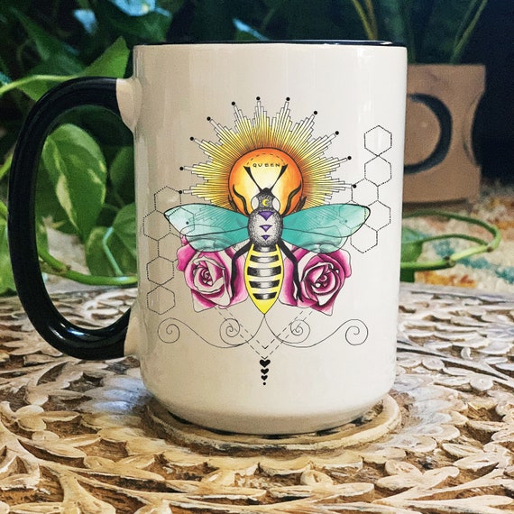 mom bee cup gift for mum bee themed gift christmas gift latte gifts pretty coffee cup bee coffee mug mum cup latte style mug