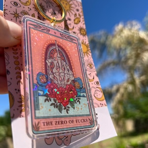 The Zero of Fs Tarot Card Holographic Keychain, Funny Skeleton Tarot ...