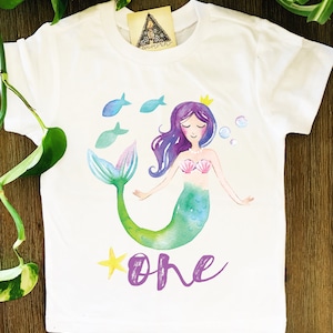 First Birthday Mermaid, Mermaid Theme Birthday, One Mermaid Birthday, Mermaid Shirt, Custom Mermaid Birthday Shirt, Mermaid Theme Birthday