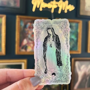 Virgin Mary Guadalupe Vinyl Waterproof Sticker, Virgin Mary sticker, Waterproof vinyl Sticker, Water bottle, laptop, phone stickers