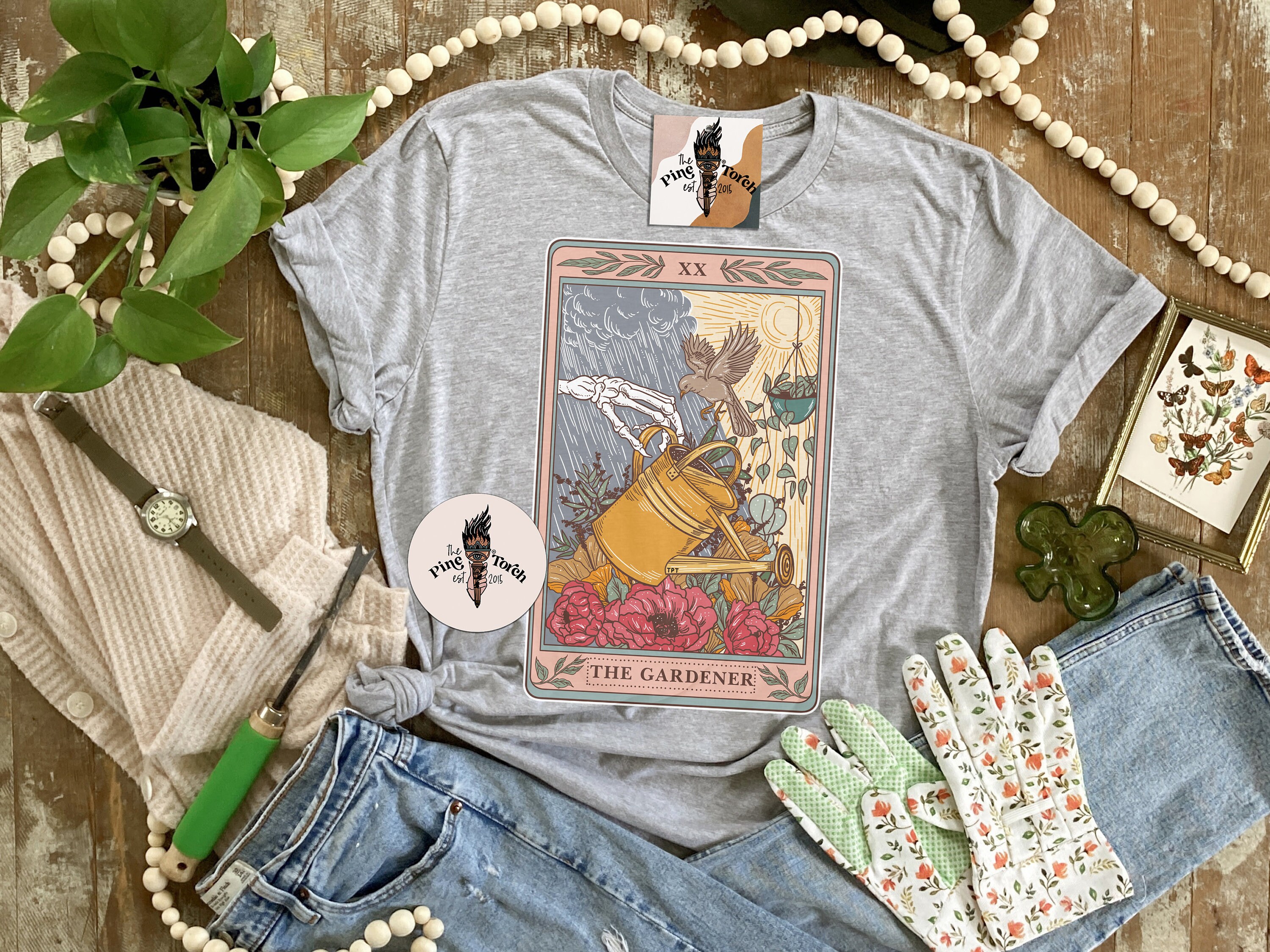 The Gardener Tarot Card Shirt Witchy Skeleton Gardener Tarot - Etsy