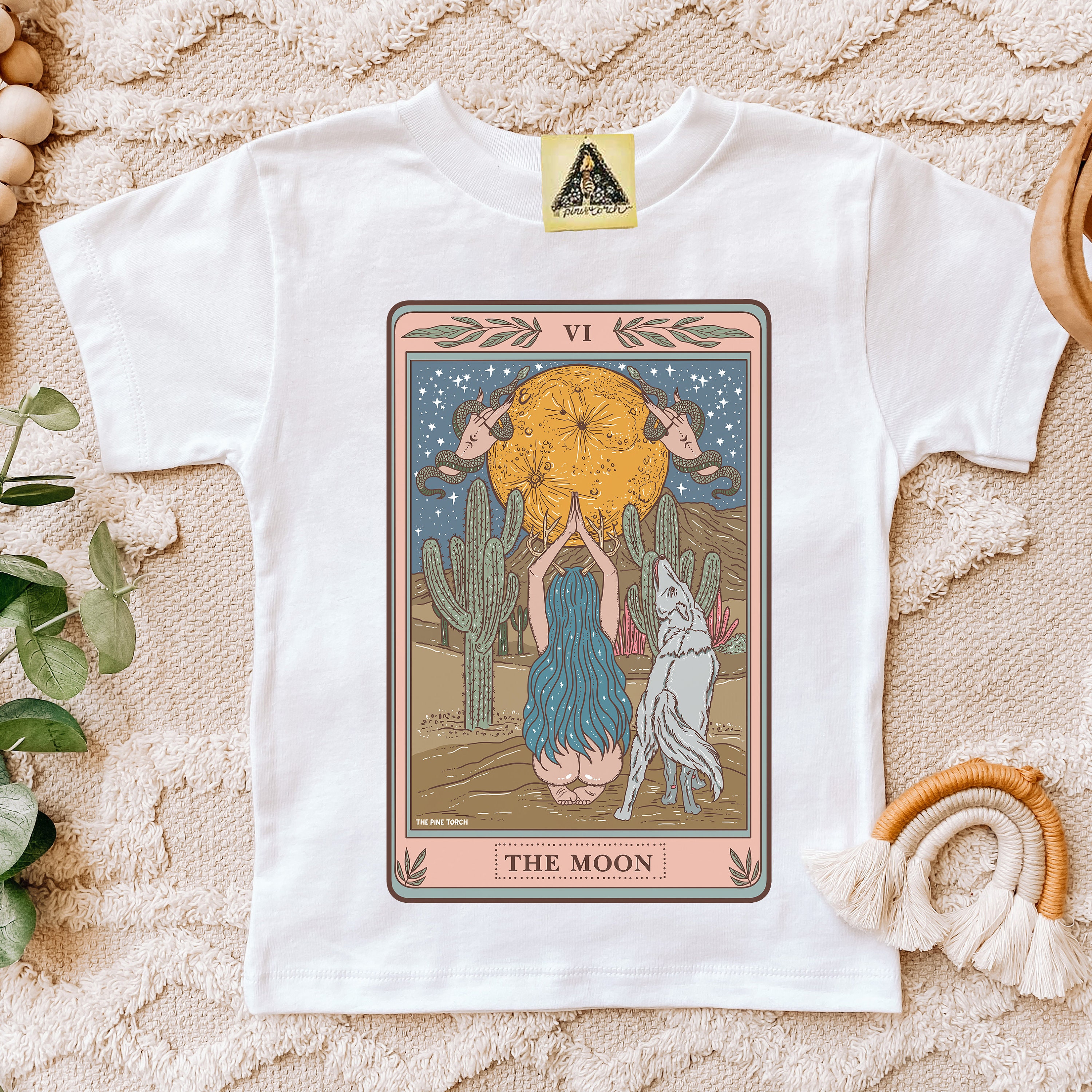 Wicca Mama Witchy Wicca The Moon Tarot Kids Tee Moon Child Tarot Card shirt Kids Tarot Moon Shirt Witchy Kids shirt Kids Witch Shirt