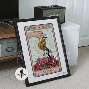 The Tea Tarot framed print, The Tea Tarot Card poster, The Tea Tarot card print, The Tea art print, The Tea tarot framed poster