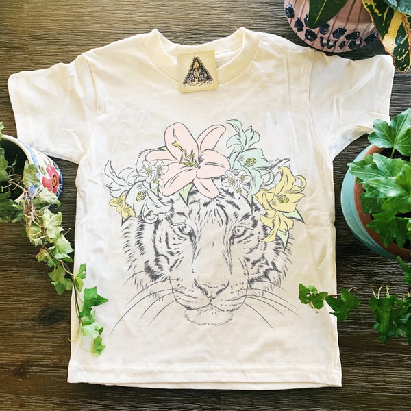 Tiger Girl Tee, Tiger Flower Crown Tee, Mama's Cub Tee, Wild Kids Tee, Tiger Kids Tee, Tiger Cub Baby, Tiger Baby, Tiger baby gift