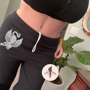 Tiger with wings Sweatpants, Tiger jogging pants, tiger mom loose fit jogging pants, tiger mystical witchy jogging pants
