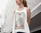 The Cold Shoulder Skeleton Tarot Card Tank, Skeleton Tarot Card Tank, Skeleton funny tarot card tank, skeleton tarot tank