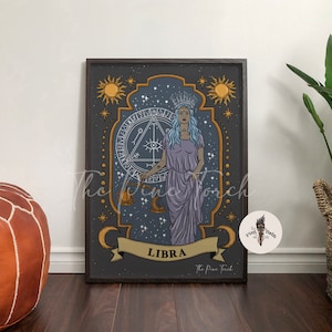 Libra zodiac framed print, Libra zodiac poster, Libra print, Libra art print, Libra zodiac framed poster, Libra framed zodiac gift