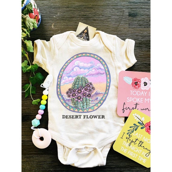 Desert Flower, Cactus bodysuit, cactus baby, cactus theme, funny cactus  bodysuit, funny succulent, succulent baby gift, desert baby