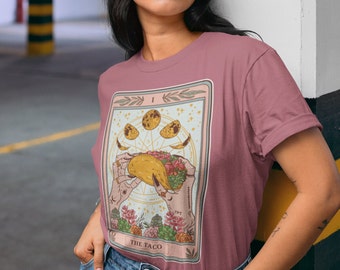The Taco Tarot Card Shirt, mystical witchy taco Tarot Card Tee, taco Tuesday tarot card shirt, unisex taco tarot shirt