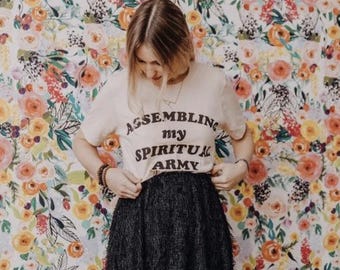 Spiritual Shirt, Spiritual Army Shirt, Assembling My Spiritual Army, Light worker Shirt, Graphic Tee, Triblend Tee, Edgy Mom Shirt