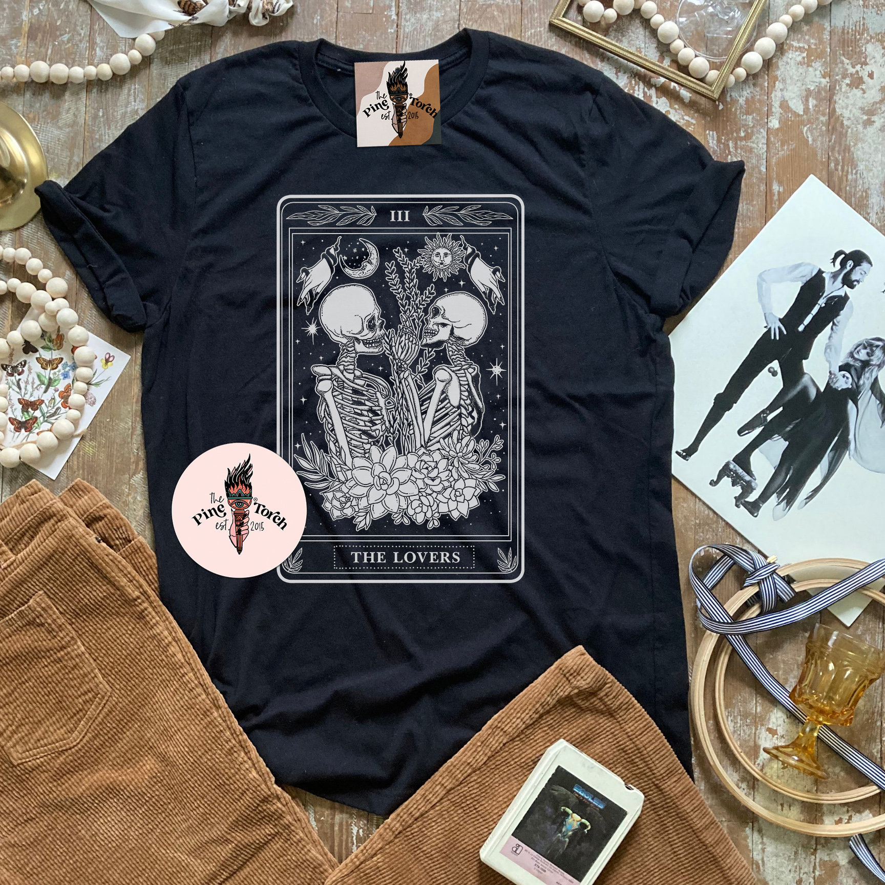 The Lovers (male Male) Tarot Card Shirt, Skeleton Gay Lovers Tarot