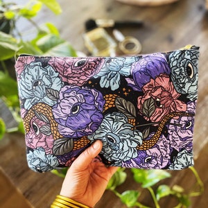 Retro Floral Pattern Tote Bag, Retro Floral Grocery Bag