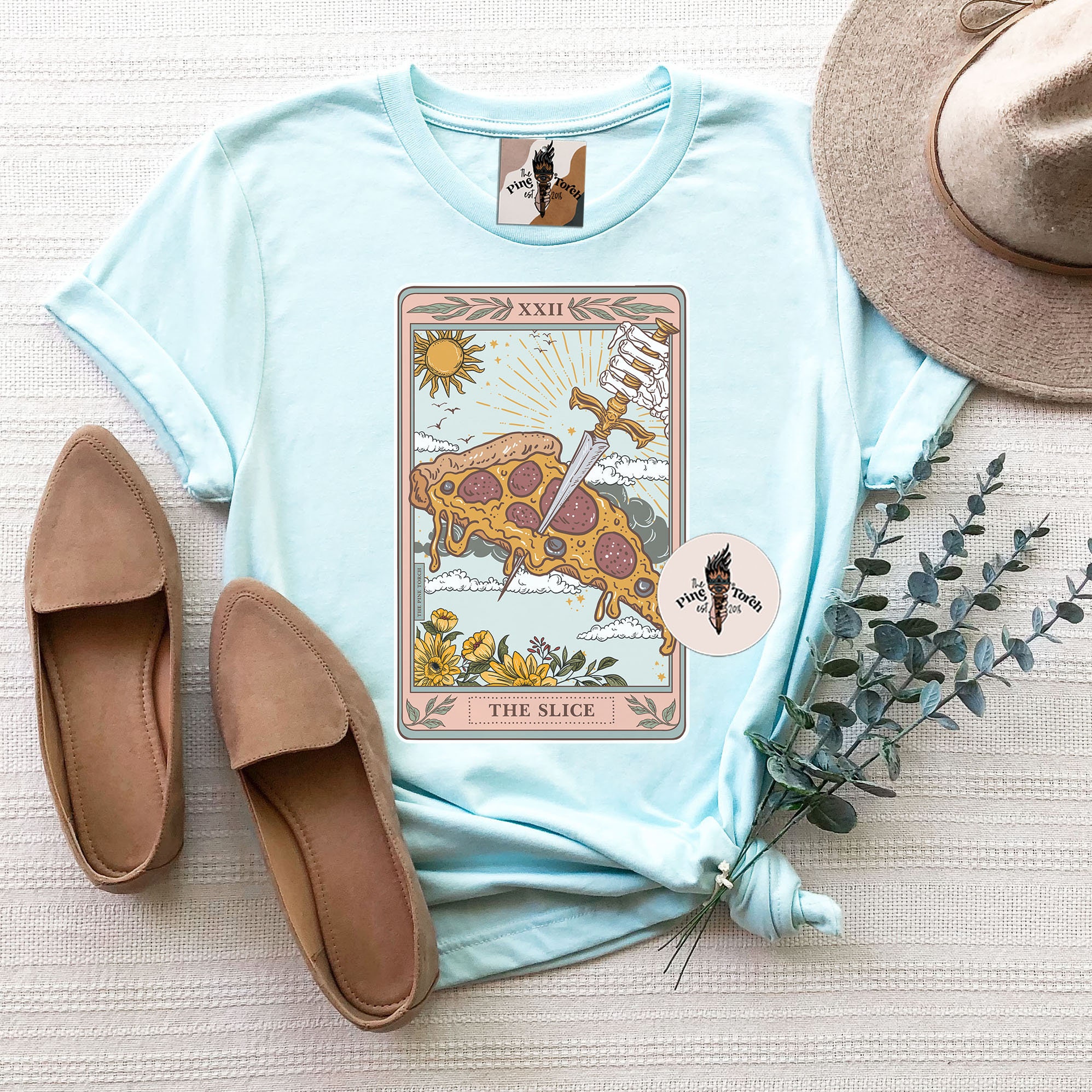 The Slice Pizza Tarot Card Shirt, Occult Mystical Pizza