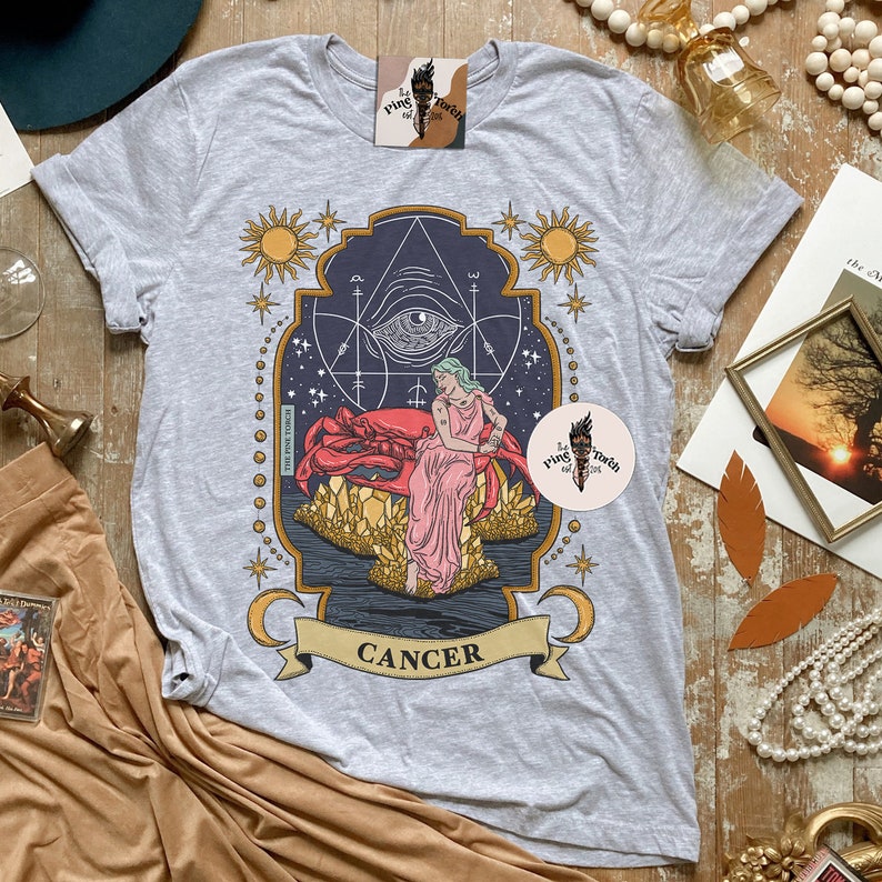 Cancer Zodiac tee, Cancer zodiac gift, Zodiac art print, zodiac birthday gift, Zodiac Shirt, Zodiac Gift, Zodiac gift, cancer zodiac image 4