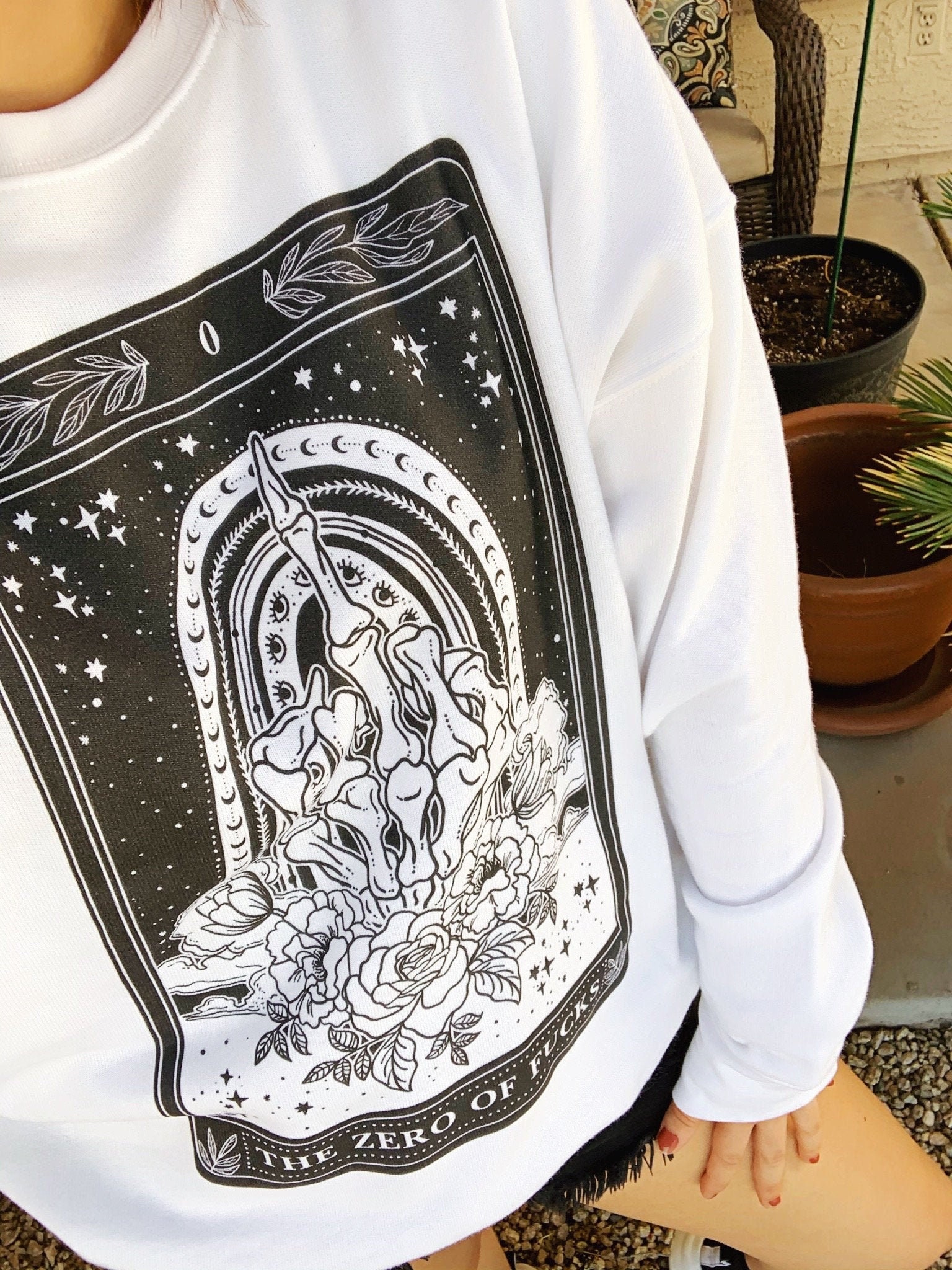 The Zero of Fucks Tarot Pullover Skeleton Flip off Swear - Etsy Ireland