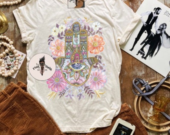 Hamsa Retro Evil Eye Shirt, Retro hamsa Shirt, Hamsa Hand Shirt, Mystical Hand of Fatima hands shirt, Hamsa evil eye shirt