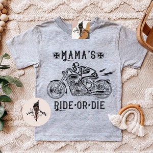 Mama&#39;s Ride or Die kids tee, Motorcycle shirt, Ride or Die shirt, Mother&#39;s Day Motorcycle Kids shirt, Mama&#39;s Ride or Die Kids Tee