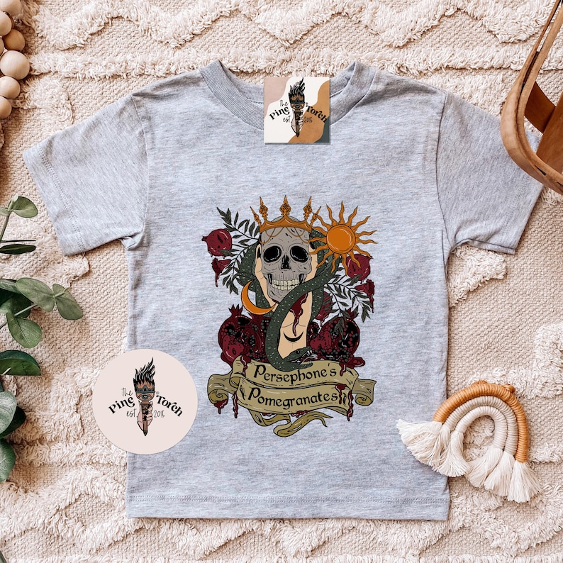 Persephone's Pomegranates Greek Kids shirt, Persephone goddess kids tee, Persephone kids tee, greek goddess kids shirt, greek goddess shirt image 3