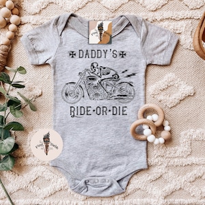 Daddy&#39;s Ride or Die bodysuit, Motorcycle baby Tee, Ride or Die one piece, Father&#39;s Day Motorcycle baby, Daddy&#39;s Ride or Die baby clothes
