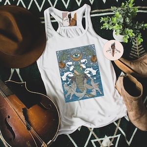 Selkie woman Tank, selkie woman with seals tank, mystical selkie tank, mermaid tank, selkie woman seal sea tank, selkie goddess tank