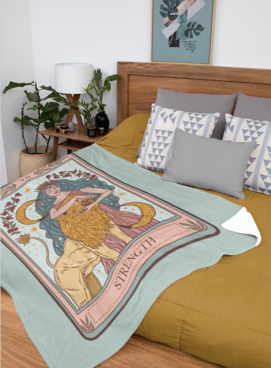 Strength Tarot Card Blanket Quarantine Tarot Blanket Tarot Etsy