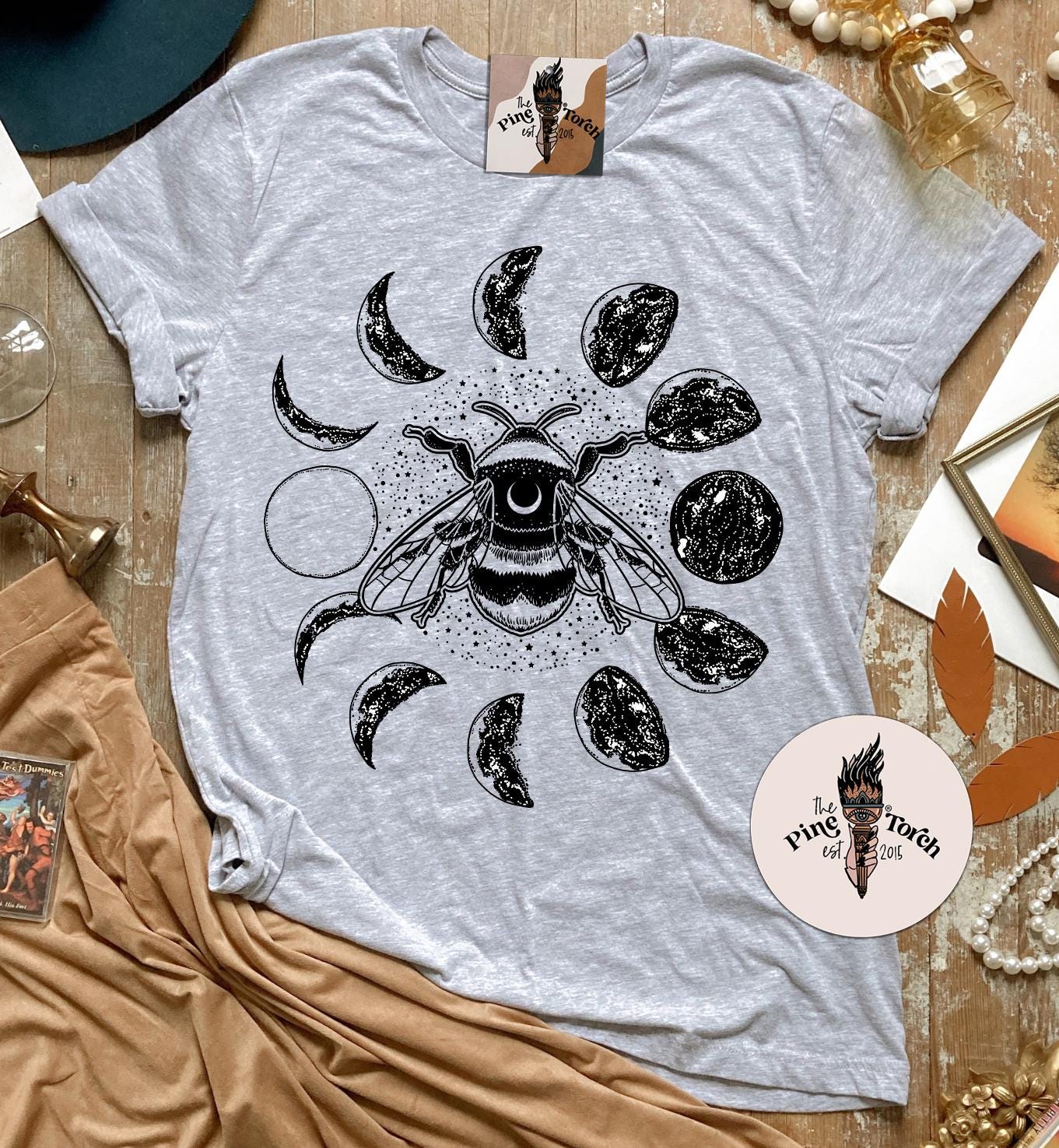 トップス PHENOMENON Crescent Moon Graphic T Shirt Crescent Moon T-shirt - Gothic Moon T-shirt - Half Moon