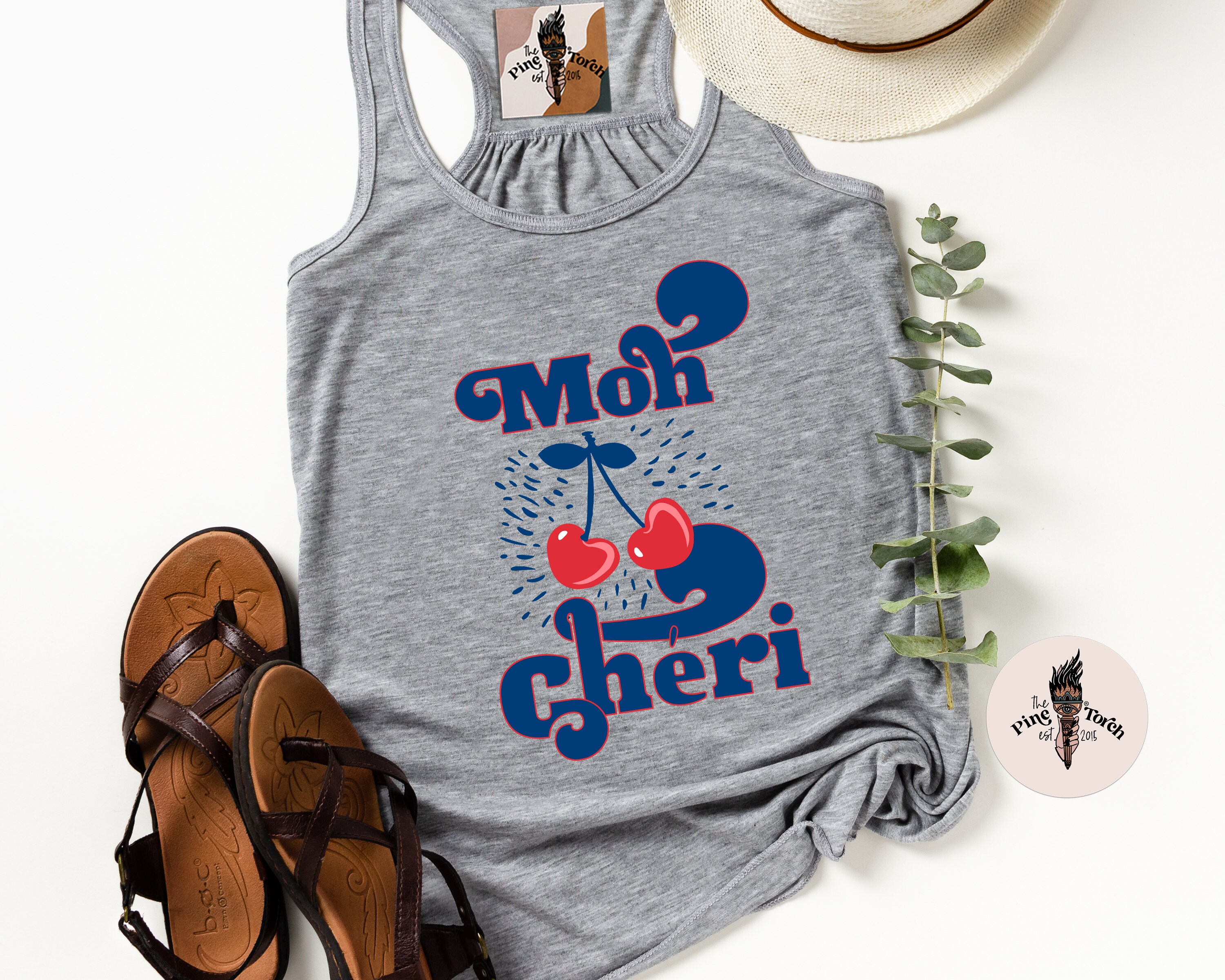 Mon Cheri Tank, Retro French Tank Top, French Saying Tank