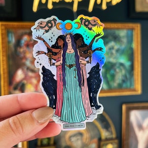 Hecate triple goddess holographic Sticker, witchy triple goddess sticker, Waterproof hecate Sticker, Water bottle laptop phone stickers