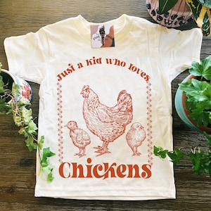 Chickens kids tee, just a kid who loves chicken tee, free range shirt, chicken kids shirt, chicken life shirt, just a girl who likes chicken