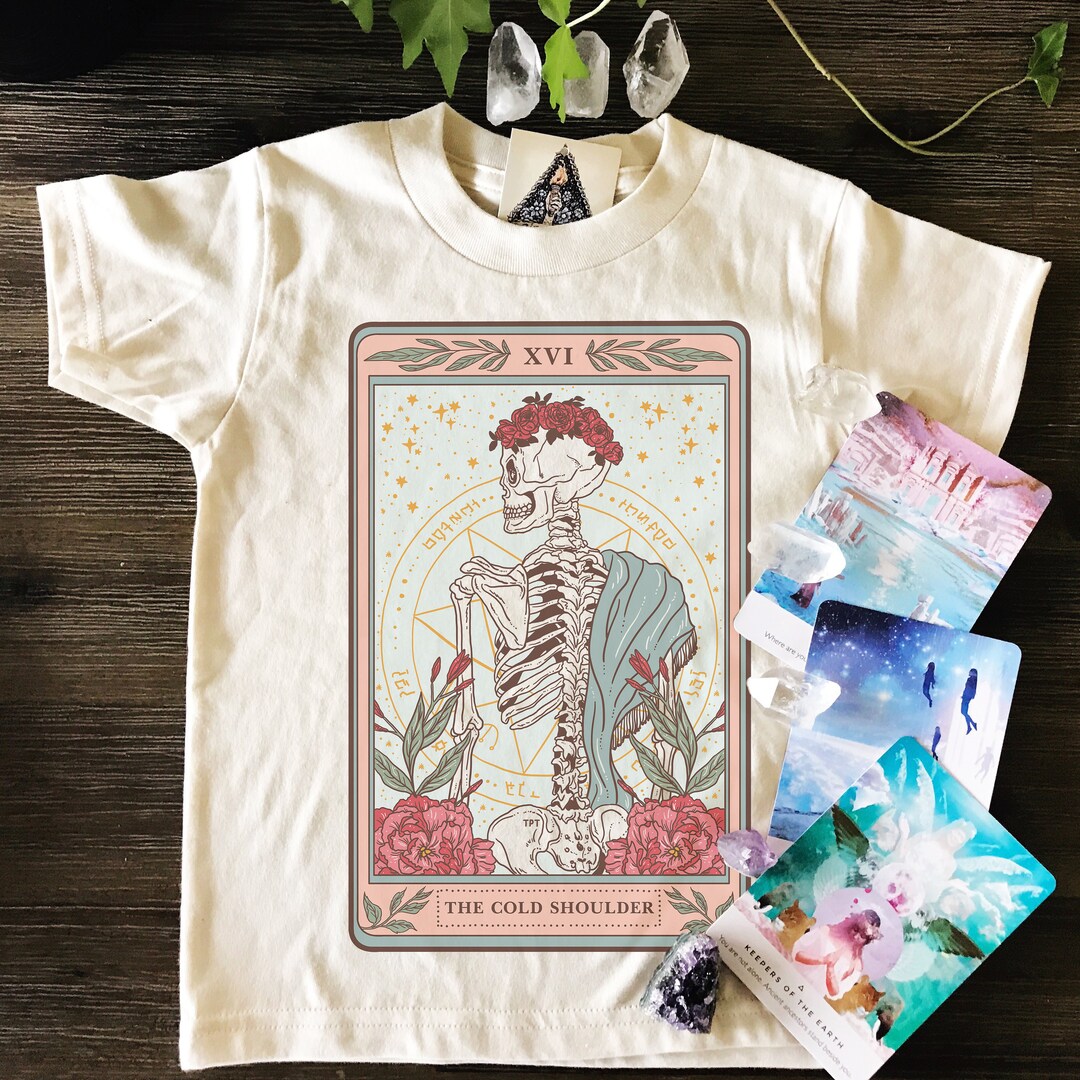 The Cold Shoulder Skeleton Tarot Card Kids Tee Skeleton Tarot - Etsy