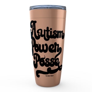 Autism awareness tumbler, autism power posse tumbler, autism travel tumbler, autism rainbow tumbler, autism ASD awareness gift