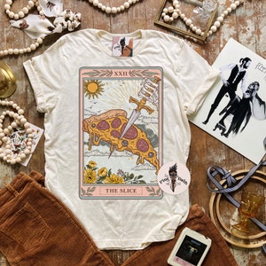 The slice pizza Tarot Card Shirt, occult mystical pizza Tarot Card Tee, the slice of pizza tarot card shirt, occult pizza tarot shirt