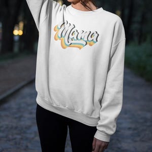 Mama retro  Pullover, Mama retro crewneck pullover, mama retro vintage 70s font pullover, mama crewneck pullover, mama retro sweatshirt