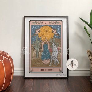 The Moon Tarot framed print, The Moon Tarot Card poster, The Moon Tarot card print, the moon art print, The Moon framed poster