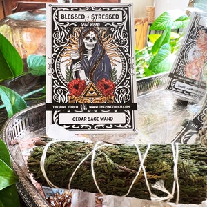 Cedar Smudge Bundle, Cedar Stick for Ritual, cedar wand, smudge stick, ritual smudge, meditation altar smudge