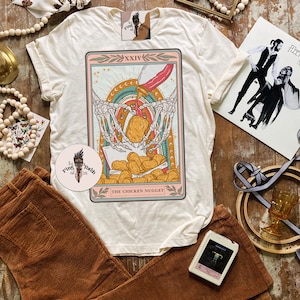 The Chicken Nugget Tarot Card Shirt, occult chicken nugget Tarot Card Tee, the chicken nugget tarot card shirt, occult nugget tarot shirt