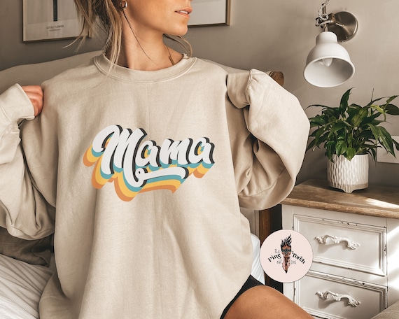Mama retro  Pullover, Mama retro crewneck pullover, mama retro vintage 70s font pullover, mama crewneck pullover, mama retro sweatshirt
