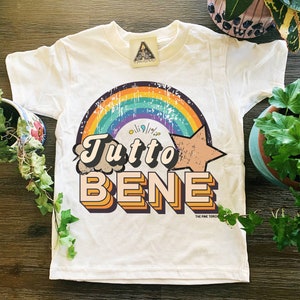 Tutto Bene, Rome shirt, Rome kids tee, Roma Baby, Rainbow Baby, Retro Rainbow shirt, Rome theme kids tee, Italian child, Italian Baby Shower