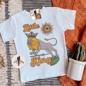 Little Lion Shirt, Majestic Lion and sword kids tee, Lion kids shirt, Lion kids tee, Little King Lion Leo baby gift, lion baby gift