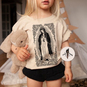 Virgin Mary Guadalupe Shirt, Mary Guadalupe Kids shirt, Mary protection artwork shirt, Virgin Mary Kids tee