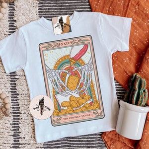 The Chicken Nugget Tarot Card Kids Tee, Nuggets tarot kids shirt, chicken nugget kids shirt, the nugget kids tee, nuggets kids tee