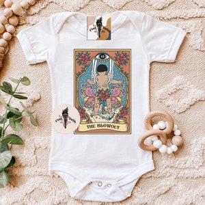 The blowout Tarot Card Bodysuit, funny baby Tarot Card Bodysuit, The poop funny tarot bodysuit, poop tarot bodysuit, baby blowout one piece