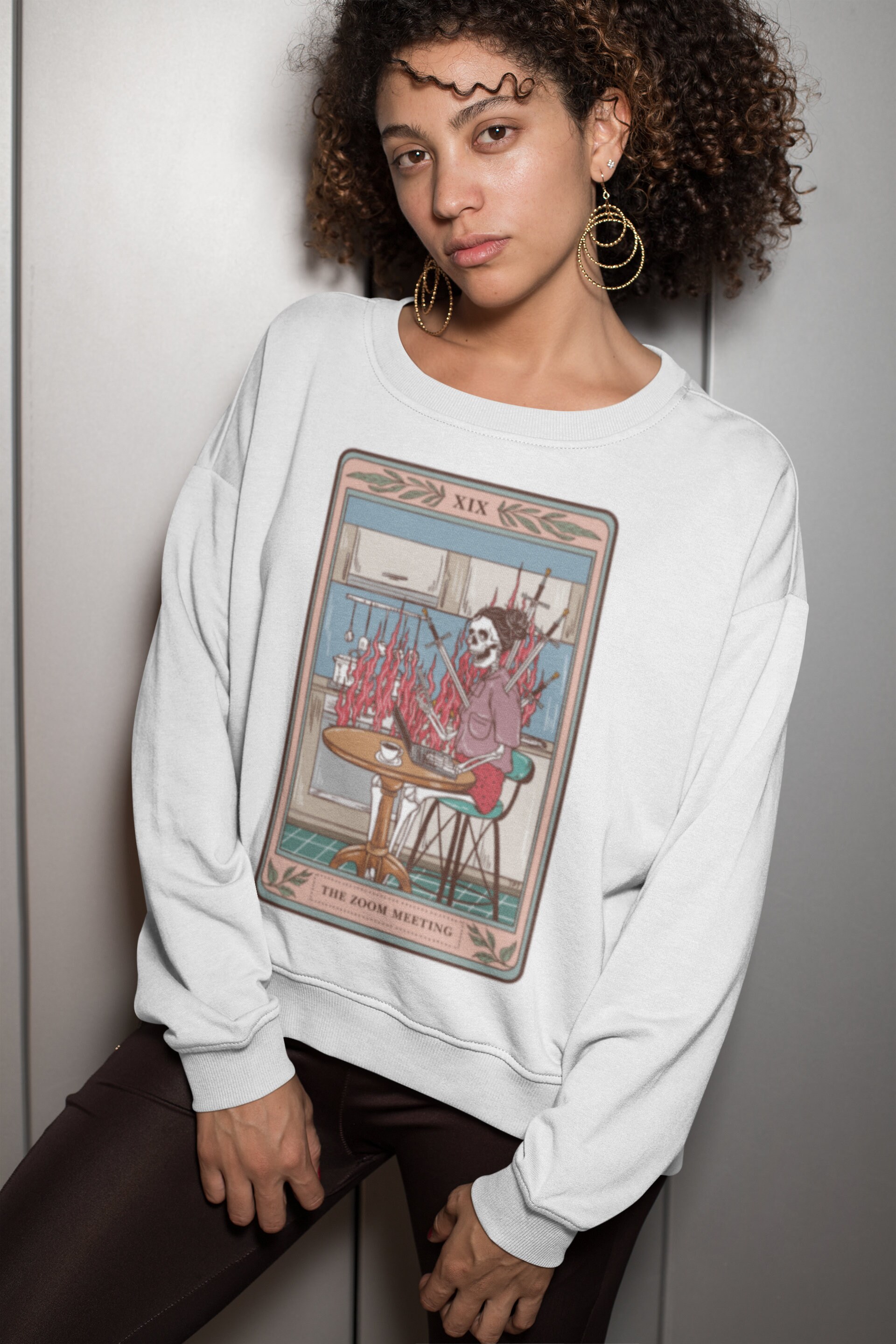 The Video Meeting Pandemic Skeleton Tarot Pullover Skeleton - Etsy