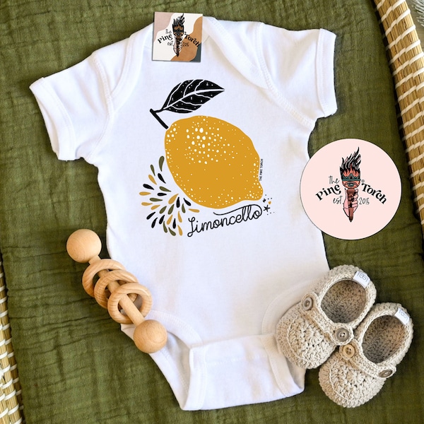 Limoncello baby bodysuit, Little Lemon baby, Lemon baby shirt, Rome baby top, lemon unisex kids clothes, Rome bodysut