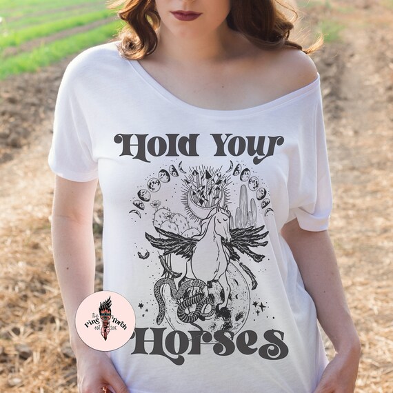 Camisa holgada vaquera con el lema 