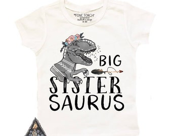 Big Sister Saurus Dinosaur Shirts T-Rex 