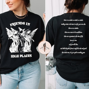 Edgy Angel shirt, Friends in high places tee, Divine Intervention tee, Angel wings manifestation shirt, gothic angel shirt, Spiritual tee afbeelding 2