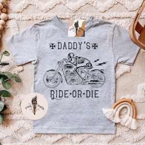 Daddy&#39;s Ride or Die, Motorcycle Kids Tee, Ride or Die shirt, Father&#39;s Day Motorcycle Kids shirt, Daddy&#39;s Ride or Die Kids Tee