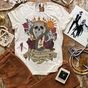 Persephone&#39;s Pomegranates Shirt, Persephone goddess shirt, persephone edgy goddess shirt, greek goddess persephone gift, edgy persephone tee